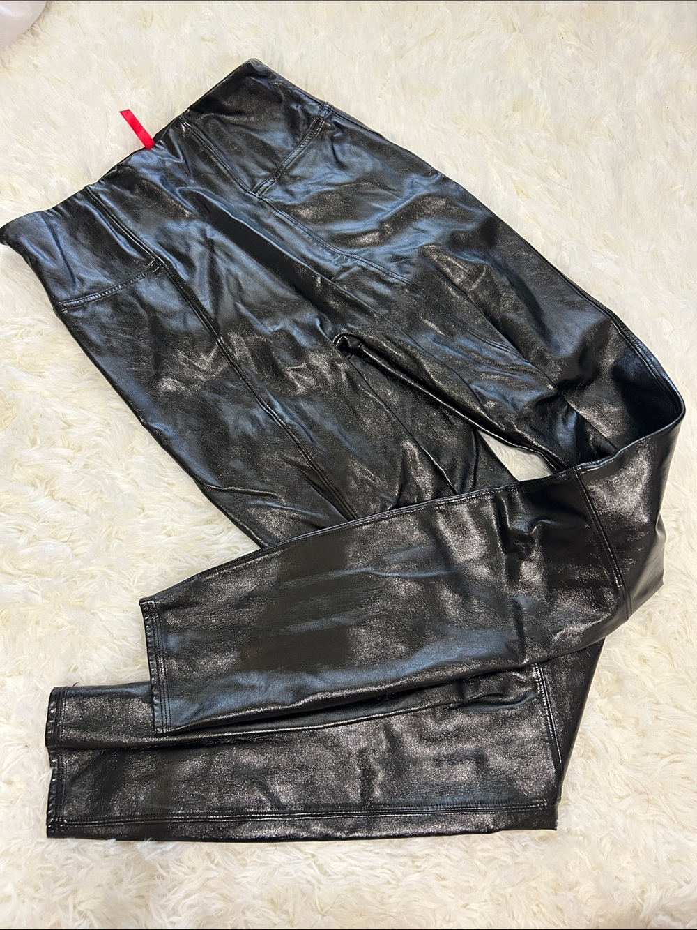 SPANX High-Shine Black Faux Leather Leggings